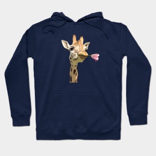 Cute Giraffe with Pink Tulip in its Mouth Hoodie